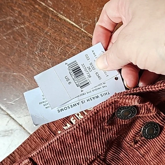 NWT AE sz 6 brown corduroy skirt. Super hi-rise a-line - Picture 4 of 8